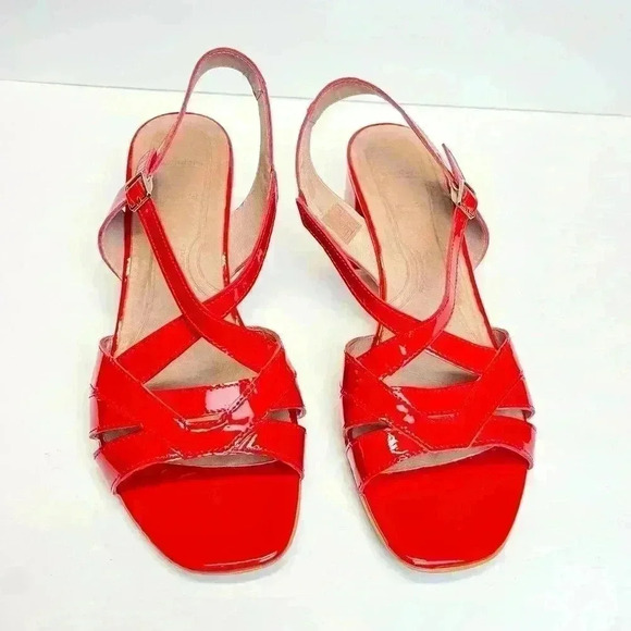 Woman’s Sandals Red Leather US Size 10.5 Euro Size 41 Made in Spain - Picture 9 of 9